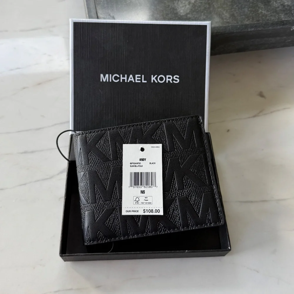 New Michael Kors Andy Slim Billfold Wallet